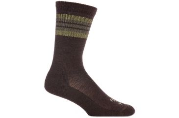 Image of Farm To Feet Ballston Spa Striped Hiker Sock - Men's-Brown/Woodbine-Medium