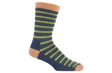 Image of Farm To Feet Rock Springs Striped Traditional Hiker Sock - Men's-US Blue/Woodbine-X-Large