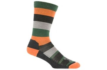 Image of Farm To Feet Rutherford College Light Weight Crew Sock - Men's-Carrot/Charcoal-Large