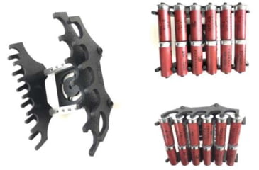 Image of FCW Shotshell Caddy, Angled, 12 Rounds, 12 ga, Black/Silver, 15697-12RD