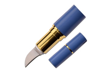Image of Femme Fatale Lipstick Fixed Blade Knife, 1 in, 3Cr13 Stainless Steel Stainless Steel, Drop Point, Blue, FF-273BL