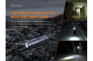 Image of Fenix E02R Rechargeable EDC Flashlight, Black, E02RG2BK
