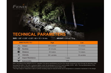 Image of Fenix E02R Rechargeable EDC Flashlight, Black, E02RG2BK