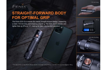 Image of Fenix E35 V3.0 3000 Lumen Flashlight, Black, E35V3BK