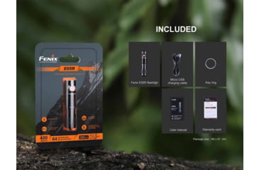 Image of Fenix Lighting E05R Lithium Ion 400 Lumens Luminus SST20 LED Flashlight, Black, E05RG2BK