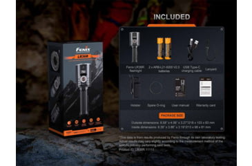 Image of Fenix Lighting LR36R Lithium Ion 10000 Lumens Luminus SST 25 LED, CT1-Mini Laser Flashlight, Black, LR36RXBK
