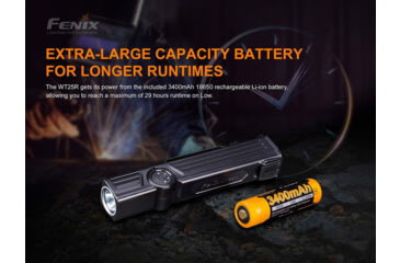 Image of Fenix Lighting WT25R Lithium Ion 1000 Lumens CREE XP-L HI LED Flashlight, Black, WT25RXBK