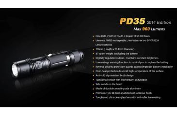 Image of Fenix PD Series 960 Lumens Flashlight, Black PD35XLBK