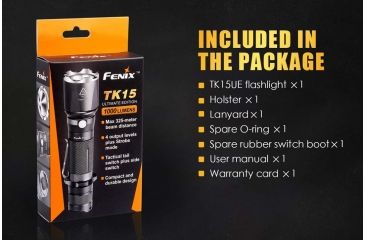 Image of Fenix TK15UE Ultimate Edition LED Flashlight, 1000 Lumens, Black FENIX-TK15UE-BLACK