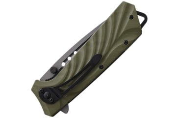 Image of Fenris-Arms Freedom Green Folding Knife, 4.88in Closed, 3.5in Gray Titanium Coated Stainless Blade, Green Sculpted G10 Handle, FENRIS-K FREEDOM-G