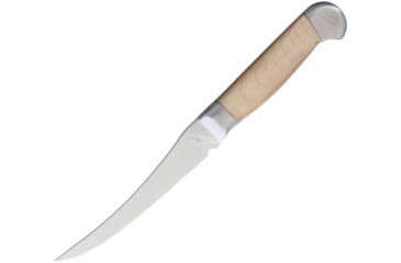 Image of Ferrum Estate Boning/Fillet Kitchen Knives, 9.25in Overall, 5in Satin High Carbon SS Fillet Blade, Reclaimed Hardwood Handle, SS Bolster, Full Tang, EST-FILE-0500
