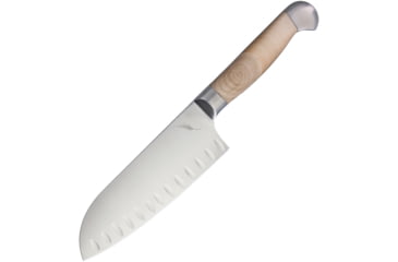 Image of Ferrum Estate Santoku Kitchen Knives, 12.5in Overall, 7in Satin High Carbon SS Blade, Reclaimed Hardwood Handle, SS Bolster, Full Tang, EST-SANT-0700