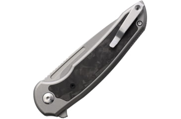 Image of Ferrum Forge Knife Works Stinger Shred CF Folding Knife, 4.13in Closed, 3.13in Stonewash Nitro V Steel Blade, Stonewash Titanium Handle w/ Shred Carbon Fiber Inlay, FF013-SCF