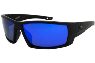 Image of Filthy Anglers Delta EP Mirror Sunglasses - Mens, Matte Black Frame, Polarized EP Blue Mirror Lens, DELMBK-EP-B