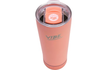 Image of Fireside Outdoor Vibe Tumbler With Water-Resistant Bluetooth Speaker, Coral, VIBE-18-COR