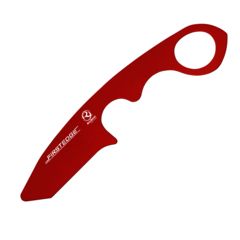 Image of First Edge HR-2 Ryan Hoover Medium Trainer Fixed Blade Knife, W/sheath, Anodized Aluminum Blade, Red, Tanto Medium Size, 4780