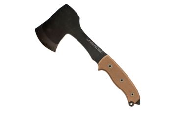 Image of First Edge Hrs Survival Hatchet Black Oxide, Elmax Bead Blast Blade, Coarse Tan 21150-BLT