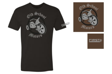 Image of First Tactical Old School Motors T-Shirt - Men's, Extra Large, Espresso, 112528-478-XL
