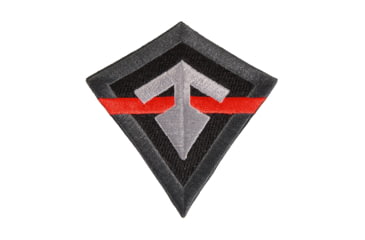 Image of First Tactical Thin Line Logo Patch, Gray/Red, One Size, 195038-999-1SZ
