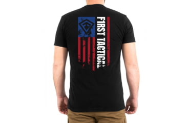 Image of First Tactical Vertical Flag Graphic T-Shirt - Mens, Charcoal Grey, Medium, 112557-019-M