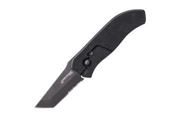 Image of FirstEdge TrackLock Tanto Automatic Folder, Serrated Edge, Black 1455