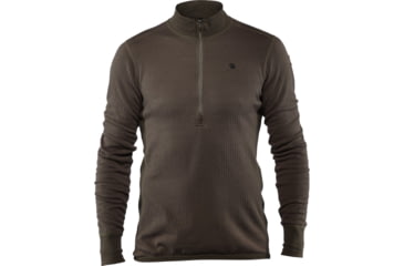 Image of Fjallraven Varmland Woolterry Half Zip - Mens, Dark Olive, Large, F90838-633-L