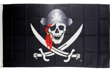 Image of Flags Skull with Red Scarf Flag 3x5in SU5128RBB