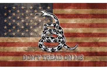 Image of Flags USA Vintage Gadsden Flag, 3' X 5', Usa Vintage Flag With Gadsden Artwork, Two Metal Grommets, Polyester Construction, R7284