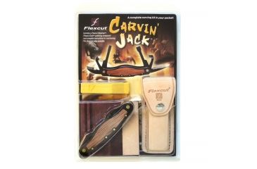 Image of Flexcut Carvin' Jack Fixed Blade Knife,4.25in closed,Multitool Blade,Black Alum Handle FLEXJKN91