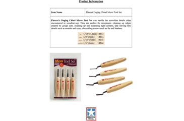 Image of Flexcut Dogleg Chisel Micro Tool Set Knife, Overall 5.5in, Blade SS, MT150