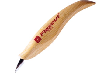 Image of Flexcut Mini Detail Knife, 3/4 high carbon steel straight blade, Smaller ergonomic wood handle is faceted with mult, KN27