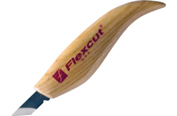 Image of Flexcut Skew Knife, 5 3/4in Overall, 1in High Carbon Steel Blade, Used For Taking More Vertical Cuts Where Space Is Limited For A Conventional Whittling Stroke, Ergonomic Wood Handle, KN11