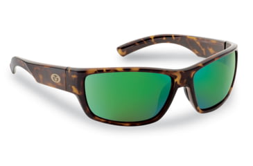 Image of Flying Fisherman 7701TAG Matecumbe Polarized Sunglasses, Tortoise Frame, Amber-Green Mirror Lens, 7701TAG