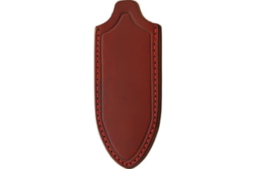 Image of Fobos Knives Tier 1 Mini Blue Liner Fixed Blade Knife, 8.75in Overall, 4in Satin Cpm-154 SS Blade, Natural Canvas Micarta Handle, Blue Liners, Brown Leather Sheath, FOB03