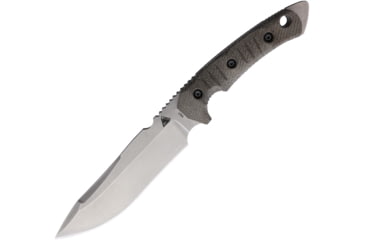 Image of Fobos Knives Tier1-C Fixed Blade Knife, 6.25 stonewash finish CPM-3V carbon steel blade, OD green canvas micarta handle, FOB022 OD GREEN WHITE LINER