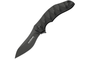 Image of Fox 302 Anso Linerlock Ti Folding Knife, 3.5in Satin Bohler N690 SS Blade, Gray Sculpted Titanium Handle, Pocket Clip, Black Nylon Zippered Storage Case, Gray, 01FX302