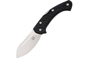 Image of Fox Anso Zero Black Folding Knife,3.875in closed,N690Co Cobalt Vanadium Stainless Blade,Textured Black Frn Handle FOX305