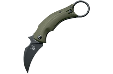 Image of Fox Bastinelli BlackBird Linerlock Folding Knife, 2.5 black oxide coated Bohler N690 stainless kara, OD green G10 handle, FX-591OD