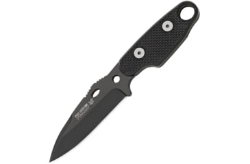 Image of Fox Compso Neck Knife Fixed Blade Knife, 5.75in Overall, 2.75in Black Bohler N690 SS Drop Point, Black Textured G10, Black, 02FX037