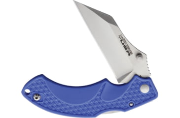 Image of Fox Drago Lockback Blue Folding Knife, 3.5 satin finish 154CM stainless blade, Blue textured ABS handle, Thumb stud, 01FX176