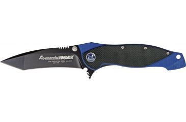 Image of Fox Elishewitz Invader Folding Knife, 3.625in, Black Stainless Tanto, Black G10 Onlay Handle FOX458G10