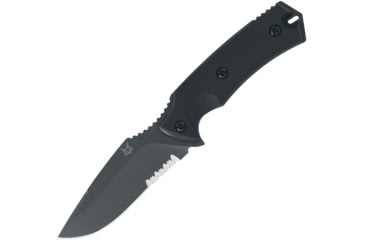 Image of Fox Felin Fixed Blade Knife, 9.13in Overall, 4.25in Black Partially Serrated Bohler N690 SS Blade, Black G10 Handle, Black Kydex Belt Sheath, Black, 02FX170