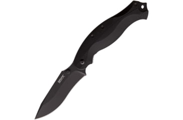 Image of Fox Havoc Framelock Black Folding Knife, 4 black Cerakote finish Bohler N690 stainless dro, Black G10 handle, 01FXHV02TIB