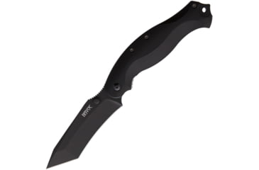 Image of Fox Havoc Framelock Tanto Folding Knife, 4 black Cerakote finish Bohler N690 stainless tan, Black G10 handle, 01FXHV02TTIB