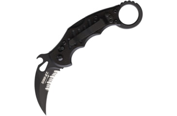 Image of Fox Karambit Linerlock Folding Knife, 2.5 black coated Bohler N690 stainless karambit b, Black textured G10 handle, 01FX841