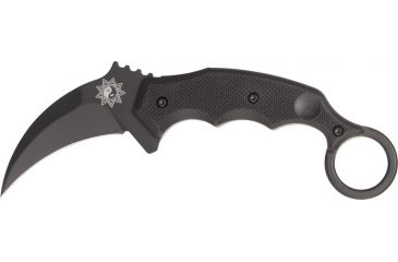 Image of Fox Kuku Hanuman Fighting Kara Fixed Blade Knife, 2.625in, Stainless Blade, Black G10 Handle FOX636T