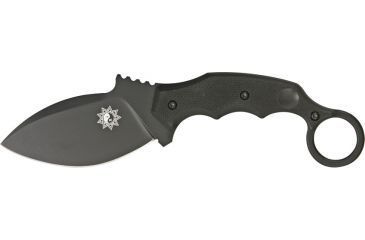 Image of Fox Parong Fighting Knife Fixed Blade Knife, 3.75in, Stainless Blade, Black G10 Handle FOX637T