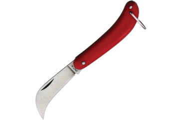 Image of Fox Roncole Lama Folder Folding Knife, 1.5 satin finish stainless curved blade, Red synthetic handle, 01FX232