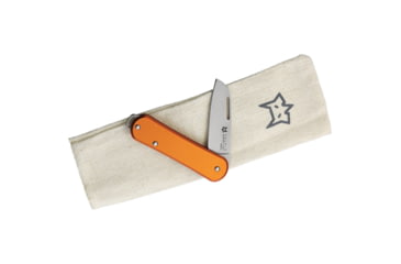 Image of Fox Vulpis Folding Knife, 2.5in Closed, 1.75in Stonewash Bohler N690 SS Blade, Orange Aluminum Handle, FX-VP108 OR