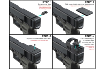 Image of Foxtail Precision Red Dot Optics Mounting Adapter, S&amp;W M&amp;P/M&amp;P 2.0, Burris FastFire, Vortex Venom, Docter, Black, 100-016